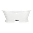 71" Frayser Cast Iron Double-Slipper Pedestal Tub - 7" Rim Holes - White Drain Kit, , large image number 2