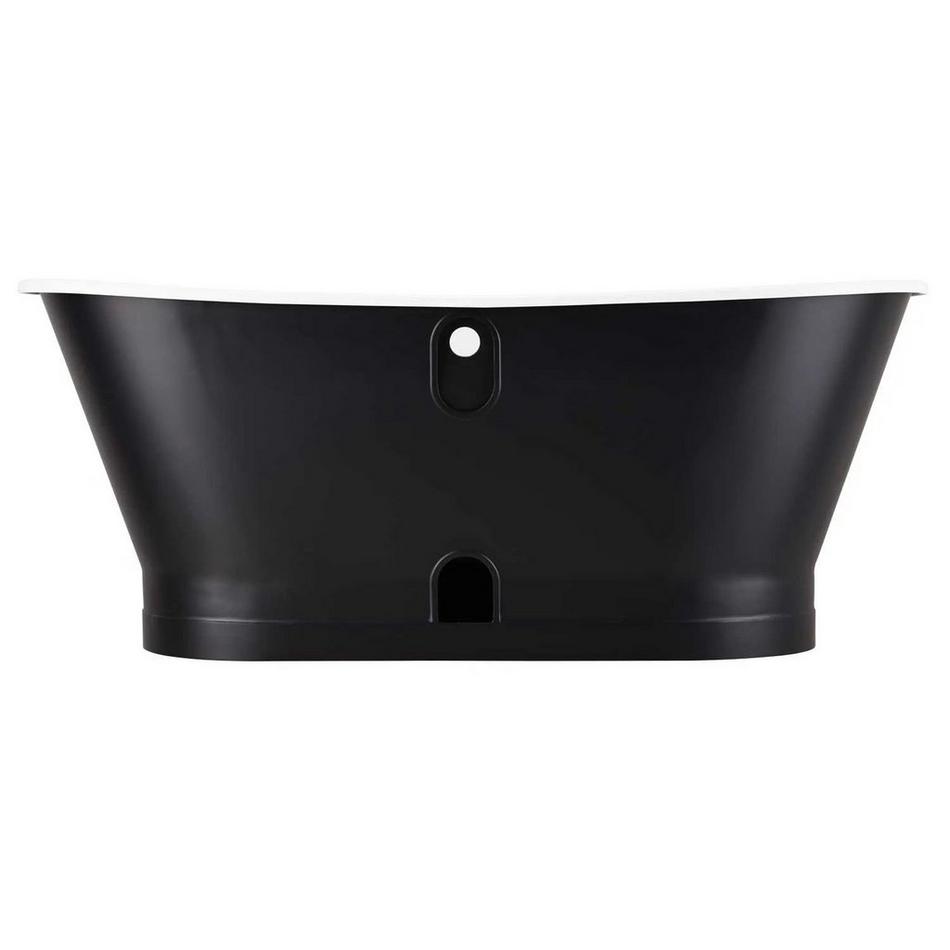 67" Kateryn Bateau Cast Iron Skirted Tub - Black - Black Daisy Wheel Overflow, , large image number 2