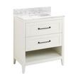 30" Burfield Vanity for Undermount Sink - White - Carrara Marble 8" - White Sink, , large image number 0