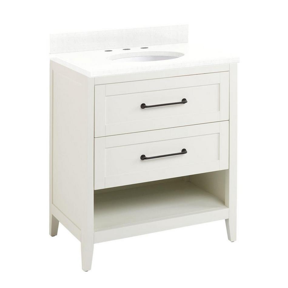 30" Burfield Vanity for Undermount Sink - White - Feathered White 8" - White Sink, , large image number 0