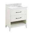 30" Burfield Vanity for Rectangular Undermount Sink - White - Carrara Marble 8" - White Sink, , large image number 0