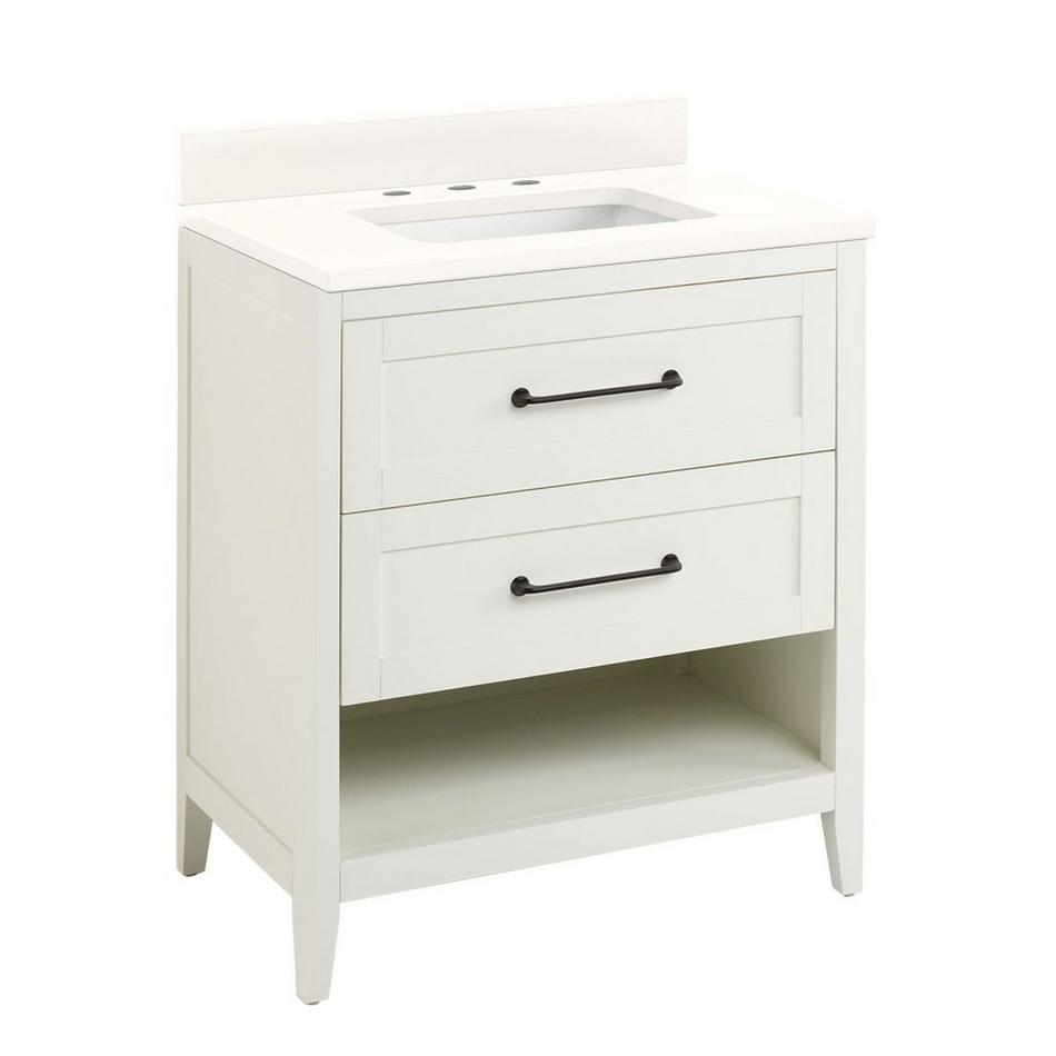 30" Burfield Vanity for Rectangular Undermount Sink - White - Arctic White 8" - White Sink, , large image number 0