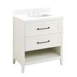 30" Burfield Vanity for Rectangular Undermount Sink - White - Feathered White 8" - White Sink, , large image number 0