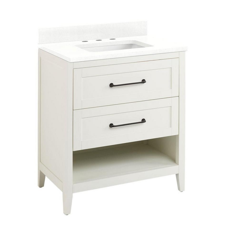 30" Burfield Vanity for Rectangular Undermount Sink - White - Feathered White 8" - White Sink, , large image number 0