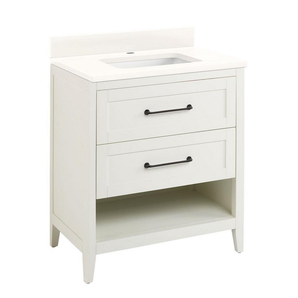 30" Burfield Vanity for Rectangular Undermount Sink - White - Arctic White Single Hole - White S, , large image number 0