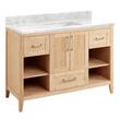 48" Burfield Vanity for Rect Undermount Sink - Natural Bamboo - Carrara Marble No Hole - White S, , large image number 0
