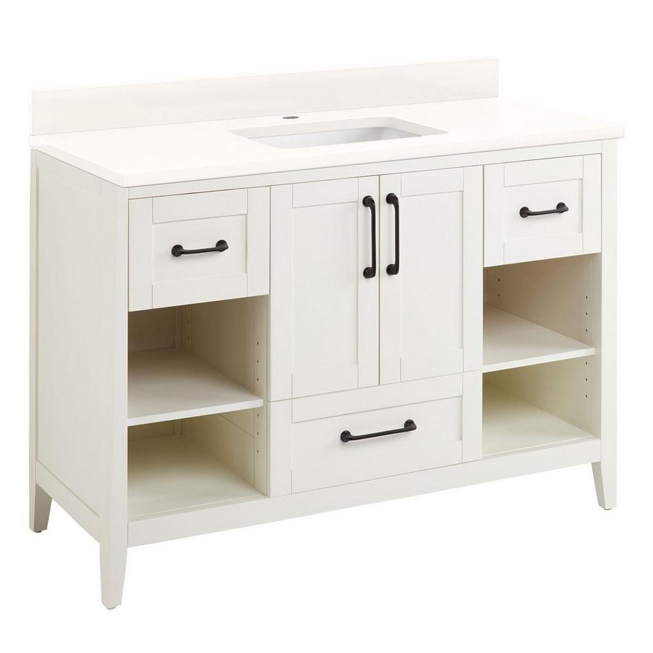 48" Burfield Vanity for Rectangular Undermount Sink - White - Arctic White Single Hole - White S, , large image number 0