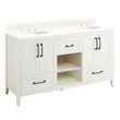 60" Burfield Double Vanity for Undermount Sinks - White - Arctic White 8" - White Sinks, , large image number 0