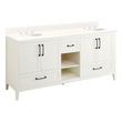 72" Burfield Double Vanity for Undermount Sinks - White - Arctic White 8" - White Sinks, , large image number 0