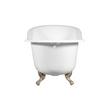 61" Callaway Cast Iron Slipper Clawfoot Tub - White - No Holes - Chrome Ball & Claw Feet & Drain, , large image number 0