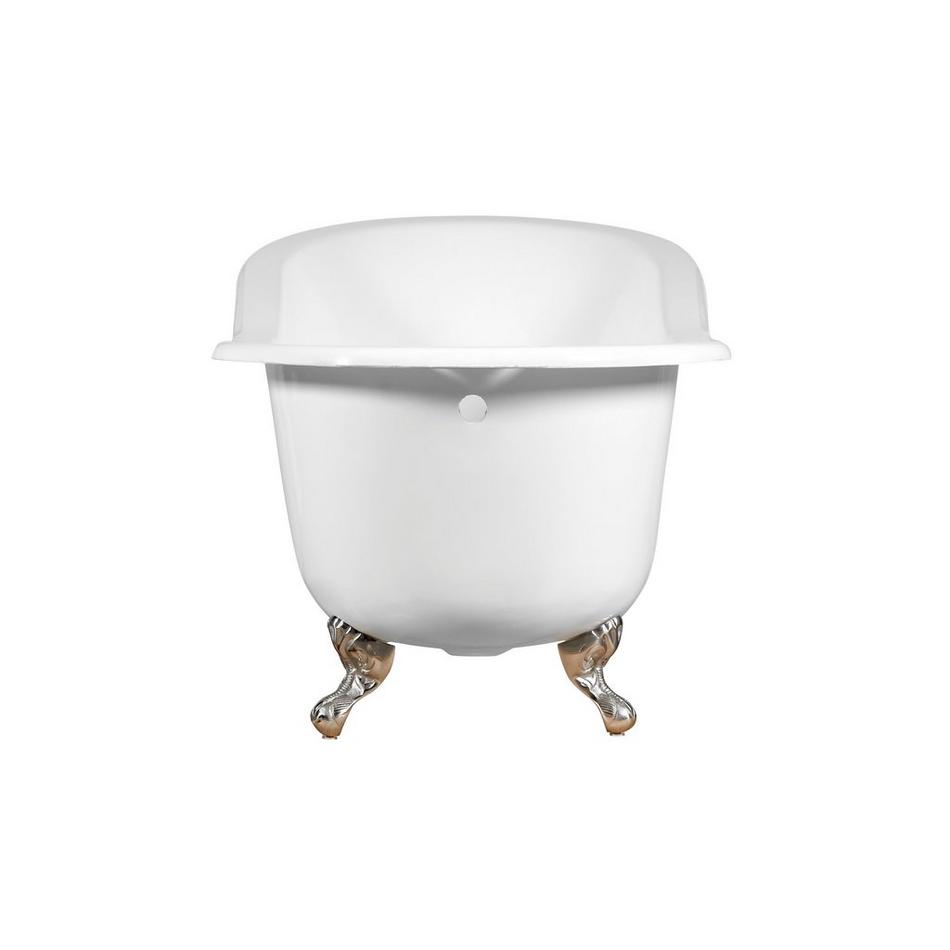 61" Callaway Cast Iron Slipper Clawfoot Tub - White - No Holes - Chrome Ball & Claw Feet & Drain, , large image number 0