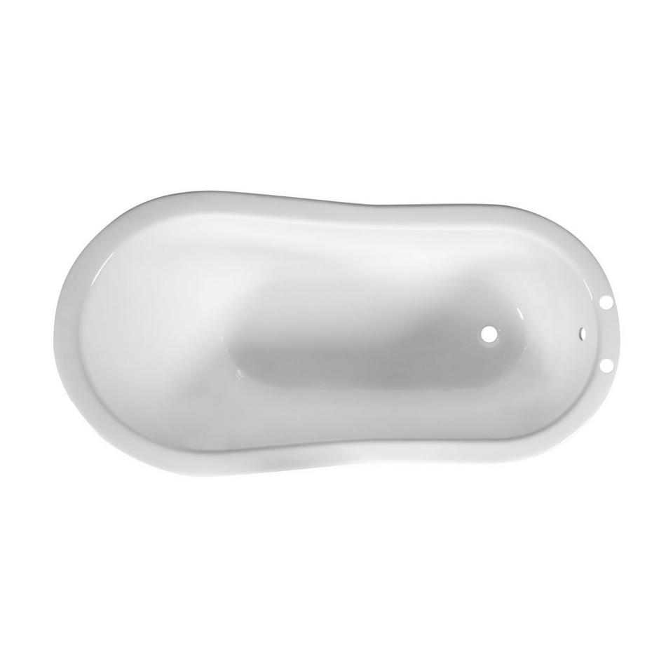 61" Callaway Cast Iron Slipper Clawfoot Tub - White - No Holes - Chrome Ball & Claw Feet & Drain, , large image number 1