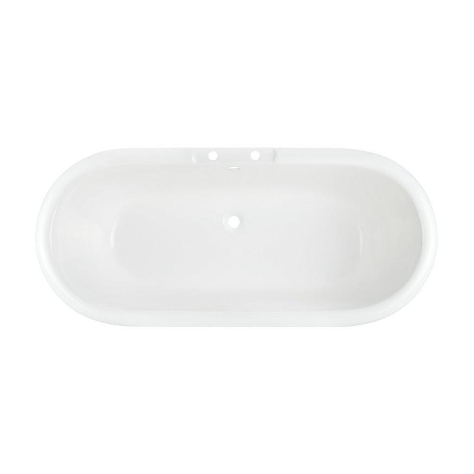 60" Sanford Cast Iron Double-Ended Clawfoot Soaking Tub - White - BN Feet & Drain, , large image number 1