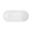 66" Sanford Cast Iron Clawfoot Tub - White Imperial Feet/No Tap Holes/Rolled Rim-Daisy Wheel Drain, , large image number 1