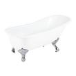 66" Goodwin Cast Iron Slipper Clawfoot Tub - Rolled Rim - Imperial Feet, , large image number 4