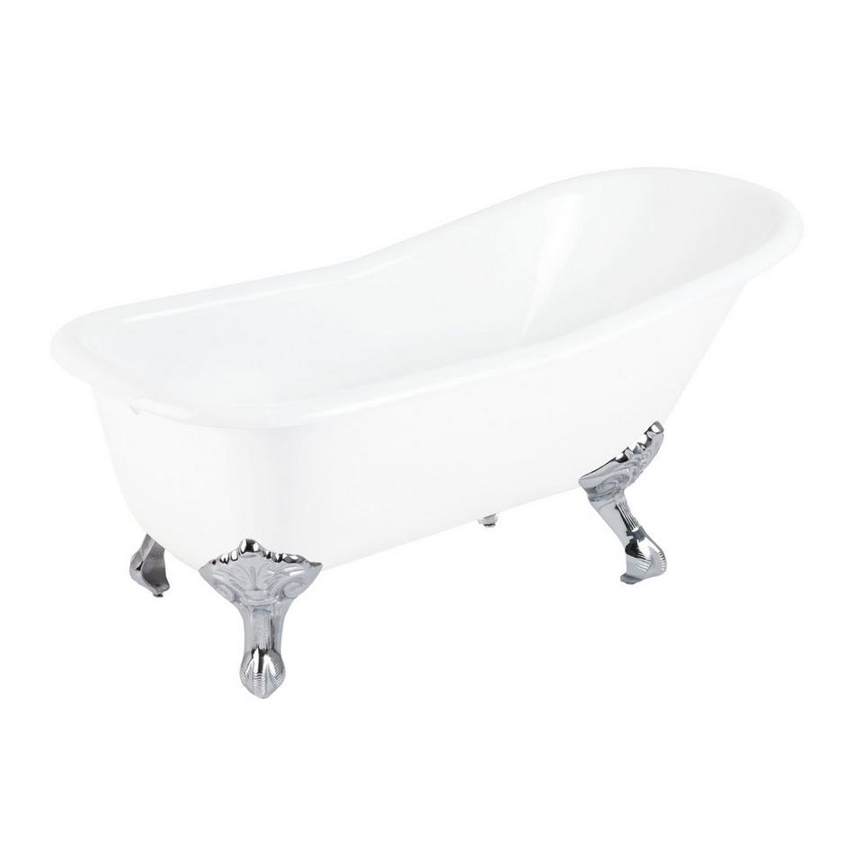 66" Goodwin Cast Iron Slipper Clawfoot Tub - Rolled Rim - Imperial Feet, , large image number 4