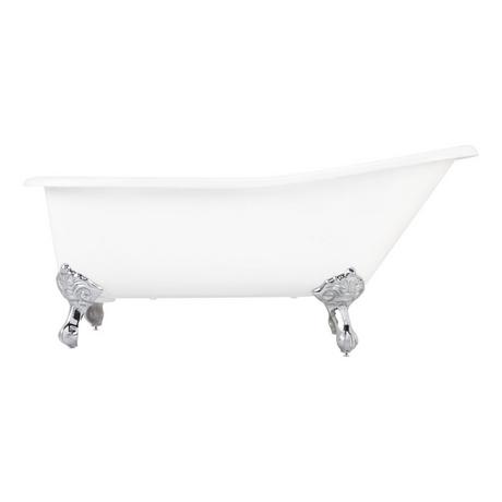 66" Goodwin Cast Iron Slipper Clawfoot Tub - Rolled Rim - Imperial Feet