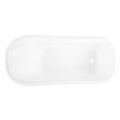 66" Goodwin Cast Iron Slipper Clawfoot Tub - Chrome Feet/Rolled Rim/No Tap Holes-Daisy Wheel Drain, , large image number 3