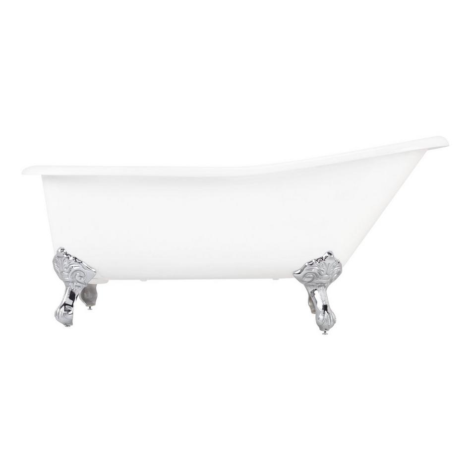 66" Goodwin Cast Iron Slipper Clawfoot Tub - Tap Deck - 7" Tap Holes - Imperial Feet, , large image number 2