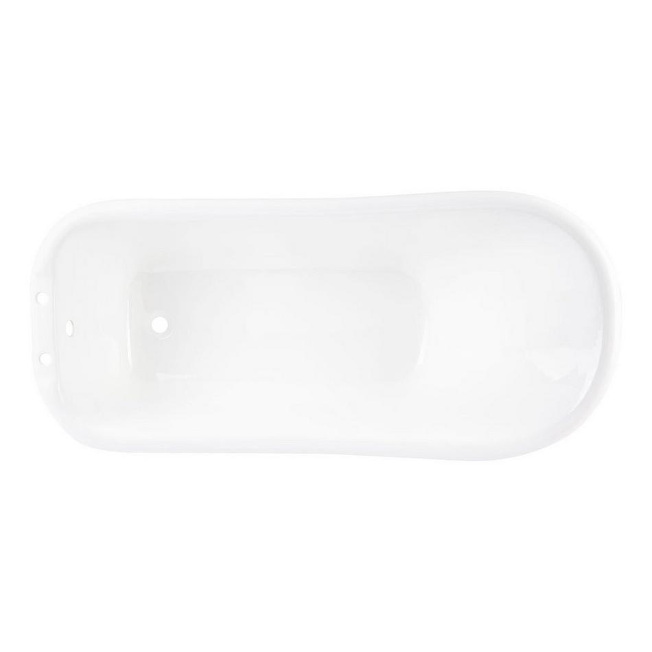 66" Goodwin Cast Iron Slipper Clawfoot Tub - Chrome Feet/Tap Deck/7" Tap Holes-Daisy Wheel Overflow, , large image number 3