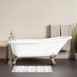 66" Goodwin Cast Iron Slipper Clawfoot Tub-BN Imperial Feet/Tap Deck/7" Tap Holes-Daisy Wheel Drain, , large image number 0