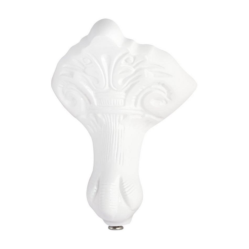 66" Goodwin Cast Iron Slipper Clawfoot Tub - White Feet/Tap Deck/7" Tap Holes - Daisy Wheel Overflow, , large image number 3