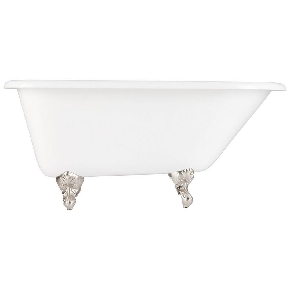 54" Miya Cast Iron Roll-Top Clawfoot Tub with Tap Deck and 7" Rim Holes - Ball & Claw Feet, , large image number 1