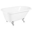 61" Miya Cast Iron Roll-Top Clawfoot Tub with Tap Deck and 7" Rim Holes - Ball & Claw Feet, , large image number 4