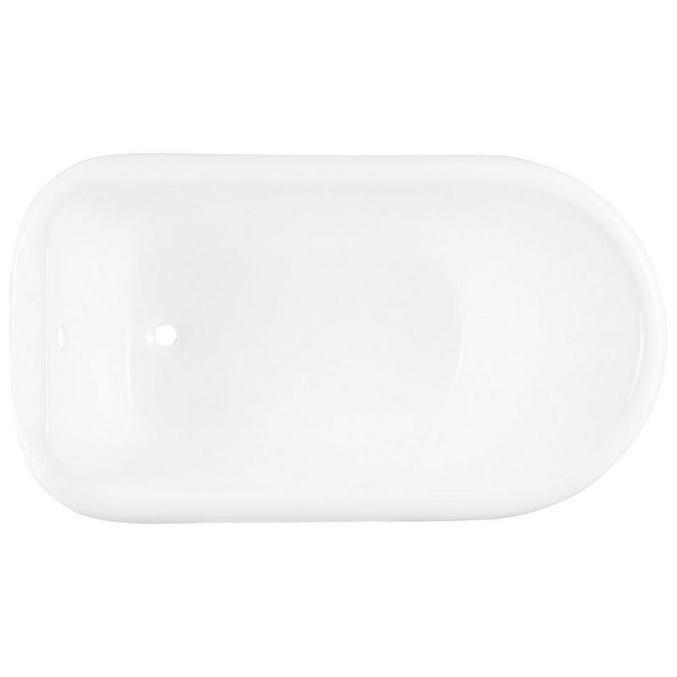 61" Miya Cast Iron Roll-Top Clawfoot Tub - Chrome Feet/Tap Deck/7" Rim Holes - Daisy Wheel Overflow, , large image number 1