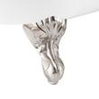 61" Miya Cast Iron Roll-Top Clawfoot Tub - Brushed Nickel Feet/3-3/8" Wall Holes-Daisy Wheel Drain, , large image number 4