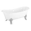 72" Lena Cast Iron Clawfoot Tub - Continuous Rolled Rim - Monarch Feet, , large image number 6
