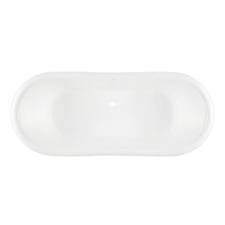 72" Lena Cast Iron Clawfoot Tub - Continuous Rolled Rim - Monarch Feet