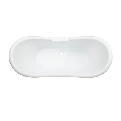 69" Rosalind Acrylic Soaking Double Slipper Clawfoot Tub with Tap Deck and Imperial Feet