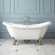 69" Rosalind Acrylic Tub - Nickel Lion Feet - Tap Deck - No Faucet Holes-Daisy Wheel Drain, , large image number 0