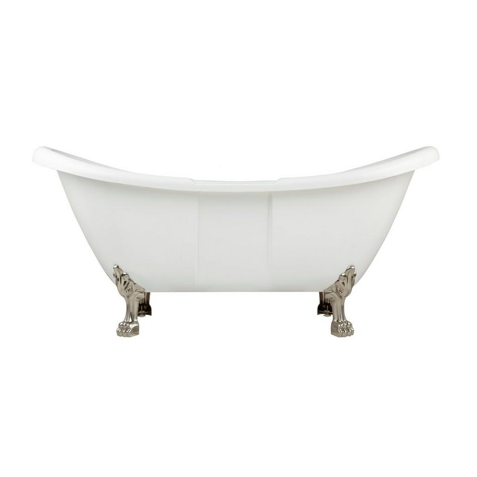 69" Rosalind Acrylic Tub - Nickel Lion Feet - Tap Deck - No Faucet Holes-Daisy Wheel Drain, , large image number 2