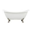 69" Rosalind Acrylic Tub - Nickel Lion Feet - Tap Deck - No Faucet Holes-Daisy Wheel Drain, , large image number 1