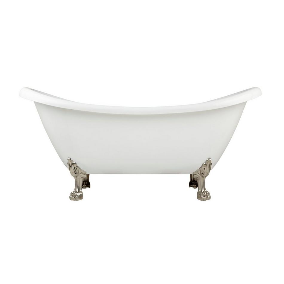 69" Rosalind Acrylic Tub - Nickel Lion Feet - Tap Deck - No Faucet Holes-Daisy Wheel Drain, , large image number 1