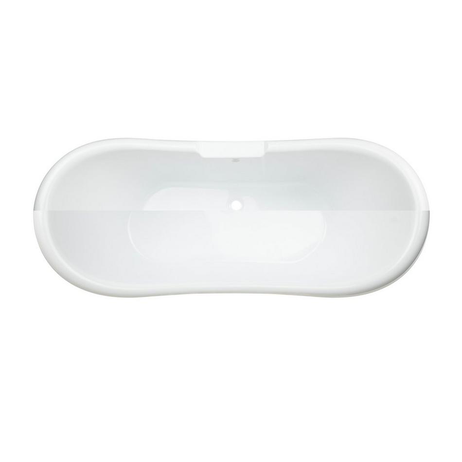 69" Rosalind Acrylic Tub - Nickel Lion Feet - Tap Deck - No Faucet Holes-Daisy Wheel Drain, , large image number 4