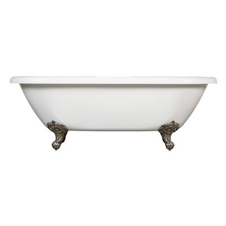 59" Audrey Acrylic Doubled Ended Clawfoot Tub with Tap Deck and Imperial Feet
