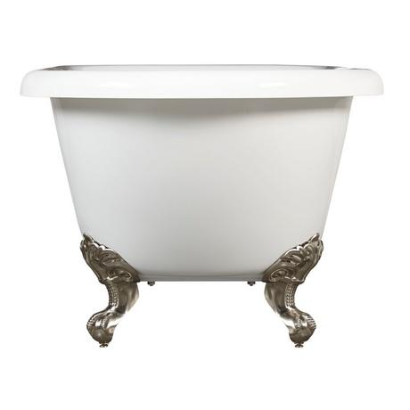 59" Audrey Acrylic Doubled Ended Clawfoot Tub with Tap Deck and Imperial Feet