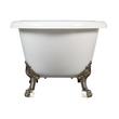 59" Audrey Acrylic Clawfoot Tub - Brushed Nickel Lion Feet/No Tap Holes or Drain-Daisy Wheel Drain, , large image number 2