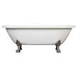 69" Audrey Acrylic Clawfoot Tub - Chrome Lion Feet - No Tap Holes or - Daisy Wheel Overflow Drain, , large image number 1