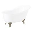 55" Ultra Acrylic Slipper Clawfoot Tub - Roll-Top - Brushed Nickel Imperial Feet-Daisy Wheel Drain, , large image number 0