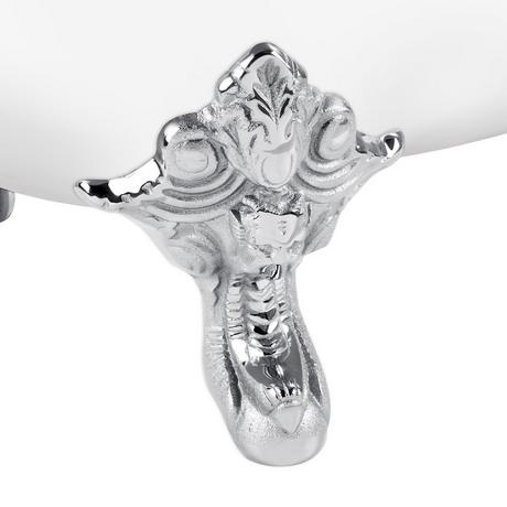 72" Lena Cast Iron Clawfoot Tub - 7" Rim Holes - Monarch Feet