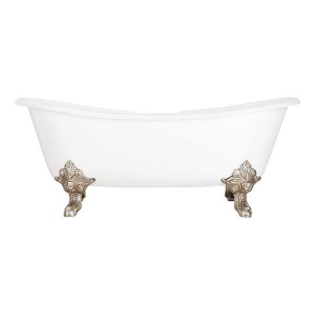 72" Lena Cast Iron Clawfoot Tub - 7" Rim Holes - Monarch Feet
