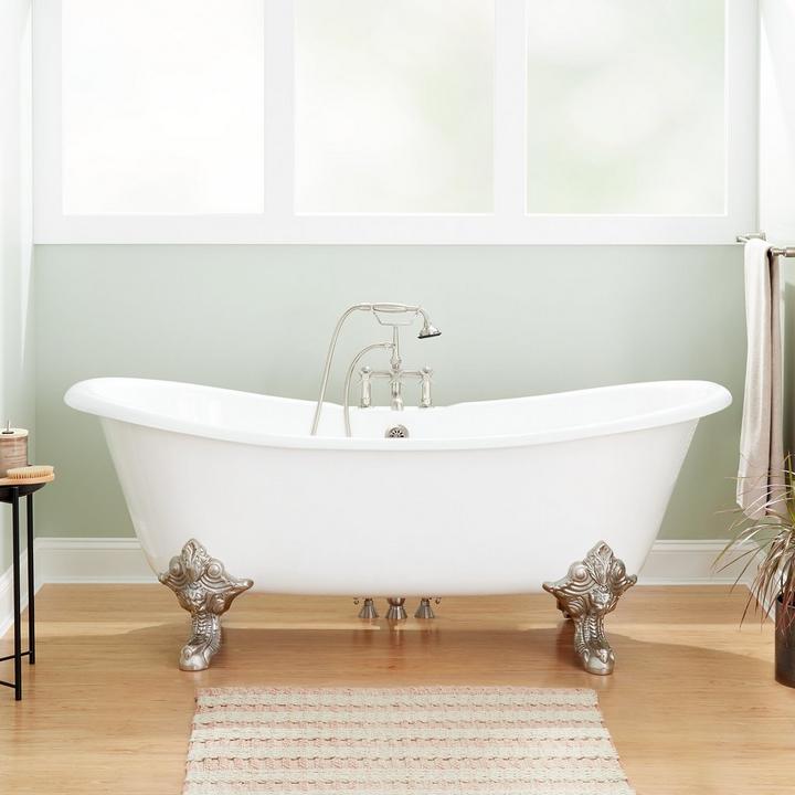 59" Lena Cast Iron Clawfoot Tub for bathtub conversions