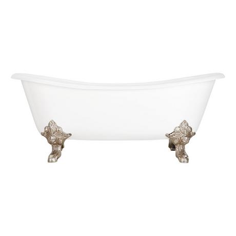 59" Lena Cast Iron Clawfoot Tub - Continuous Rolled Rim  - Monarch Feet