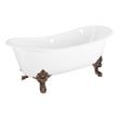 59" Lena Cast Iron Clawfoot Tub - Continuous Rolled Rim  - Monarch Feet, , large image number 8