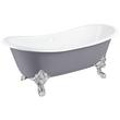 72" Lena Cast Iron Tub - Rolled Rim - Chrome Monarch Feet - Dark Gray - Daisy Wheel Overflow Drain, , large image number 0