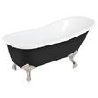 66" Goodwin Cast Iron Slipper Clawfoot Tub - Black - Rolled Rim - BN Feet & Drain, , large image number 0
